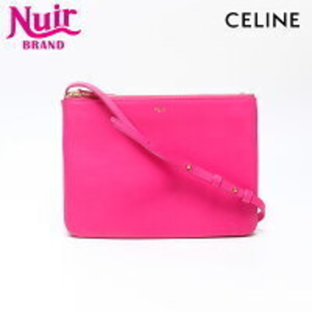 Celine Lambskin Trio Shoulder Bag Pink